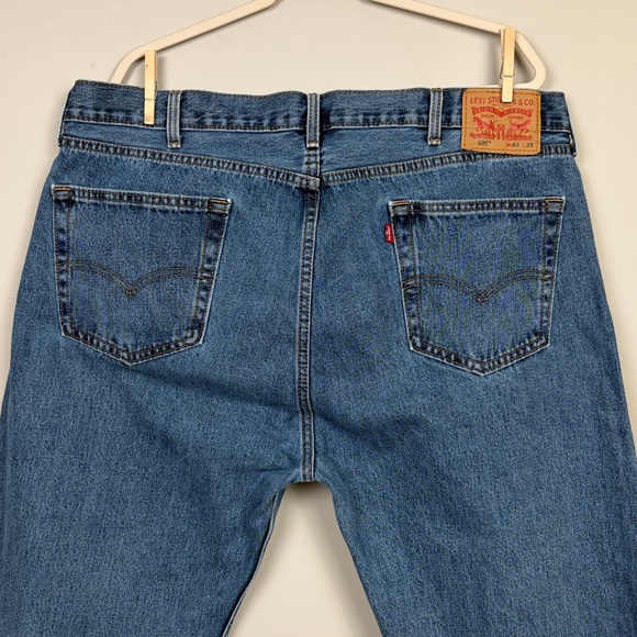Levi's 505 Men's Straight Leg Blue Jeans SZ 42x32 - Picture 5 of 9